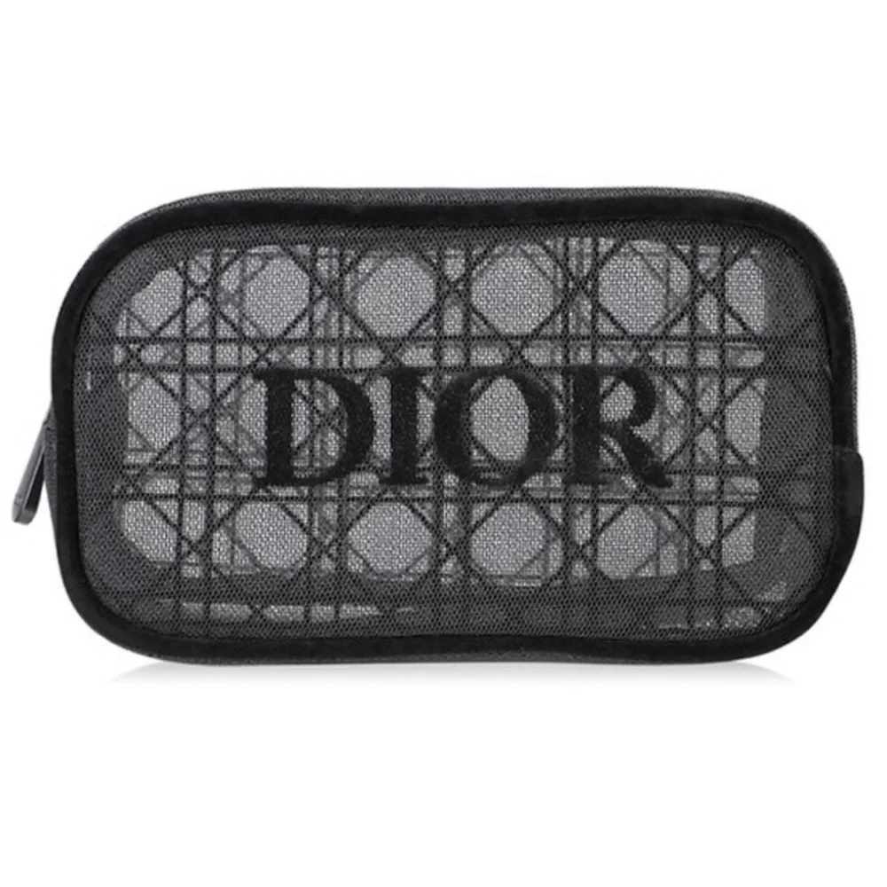 Dior Parfums Black Mesh Makeup Bag